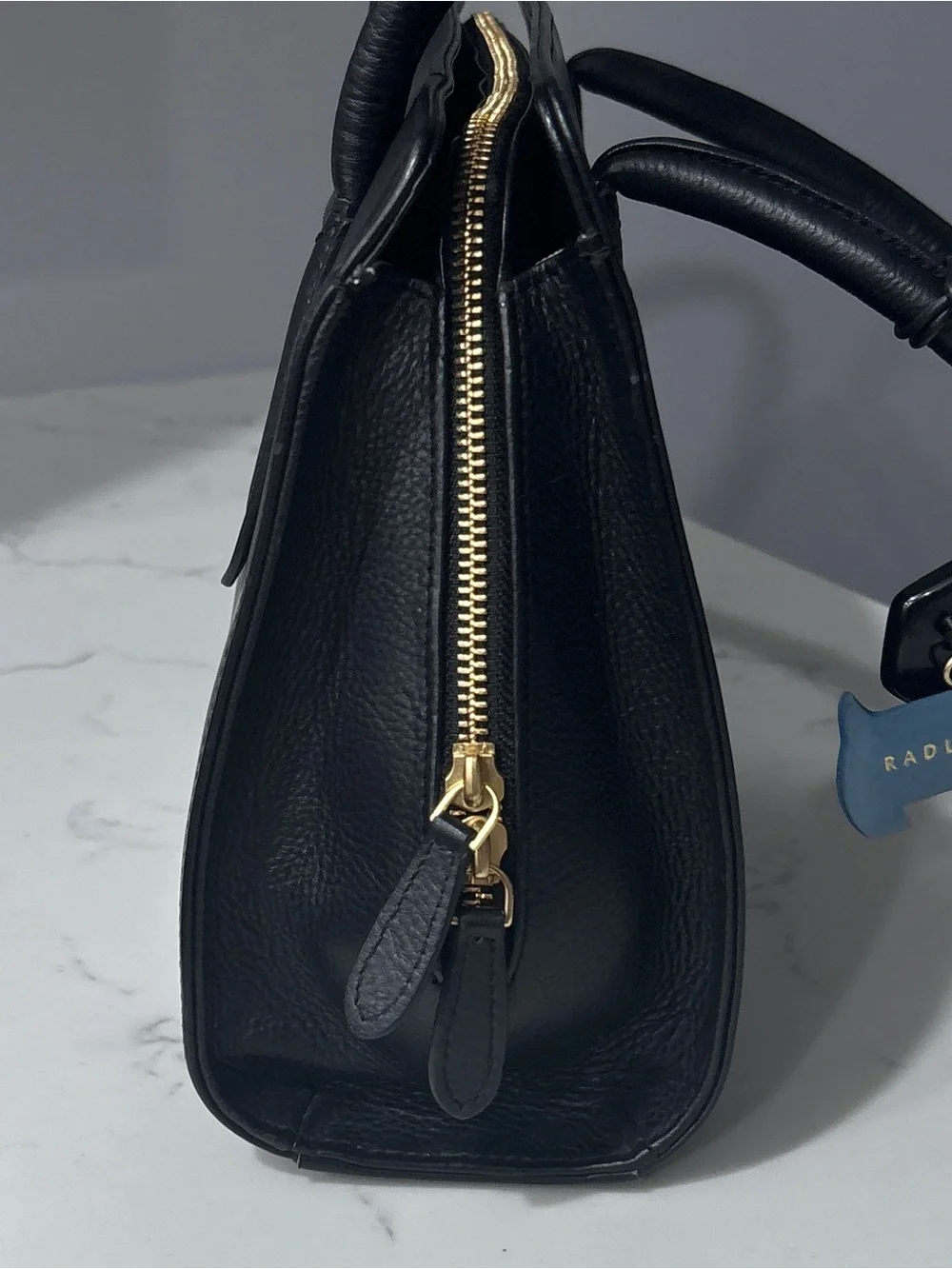 Radley London Black Leather Liverpool Street Medium Multiway Tote Bag Charm